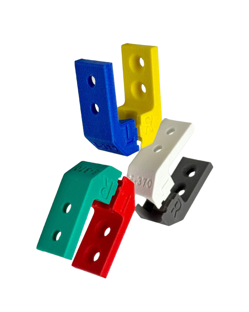 Onyx GF sample parts in 6 colours
